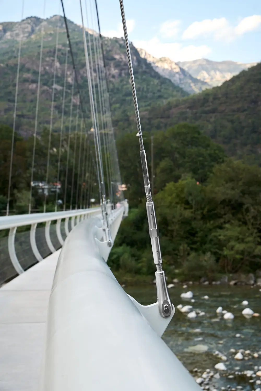 A rope-stayed footbridge