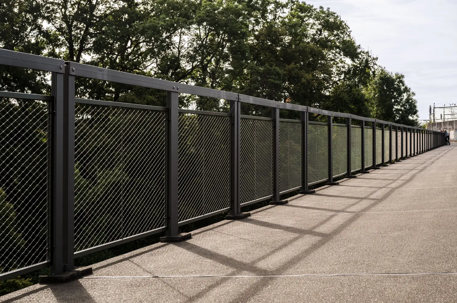 Railing along a river walk