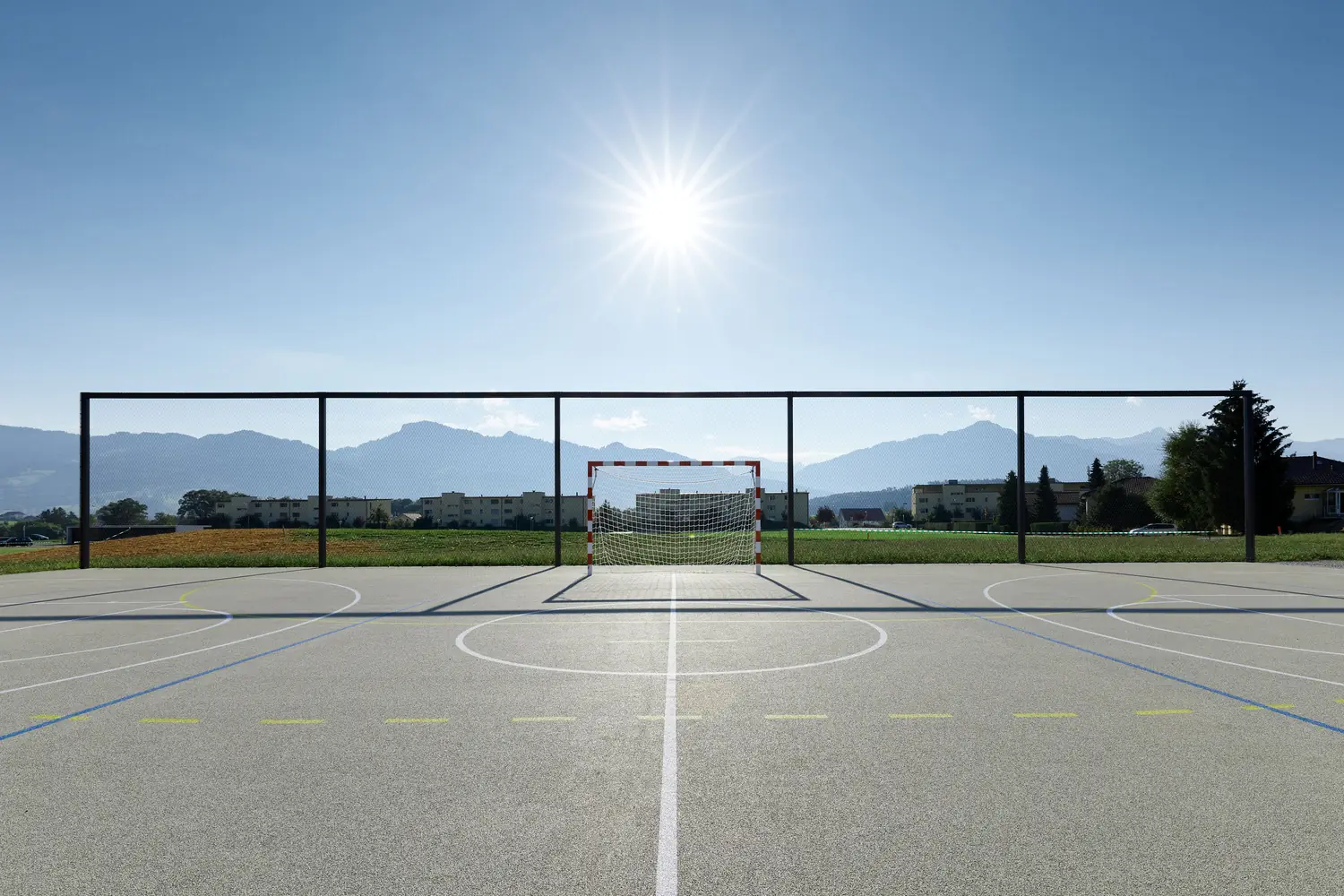Sports court enclosure